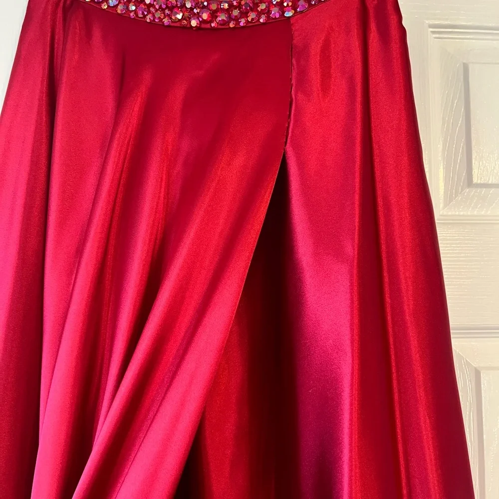 Sherri Hill Two Piece Ruby Prom Dress - Picture 13 of 15